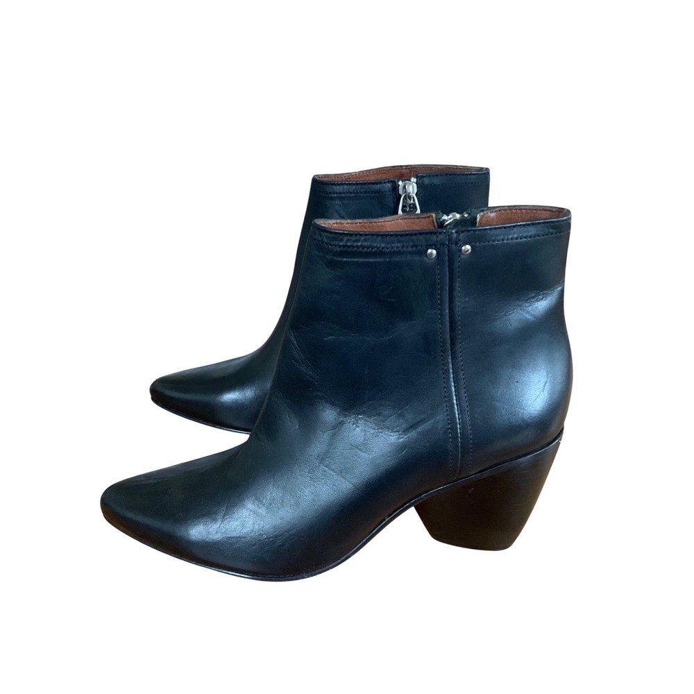 Ariat Dixon Ankle Boots Women 9B Black Leather Pointed Toe Western